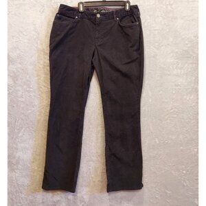 Eddie Bauer Womans 16 black Dark corduroy pants Curvy Fit bootcut Rise 10.5
